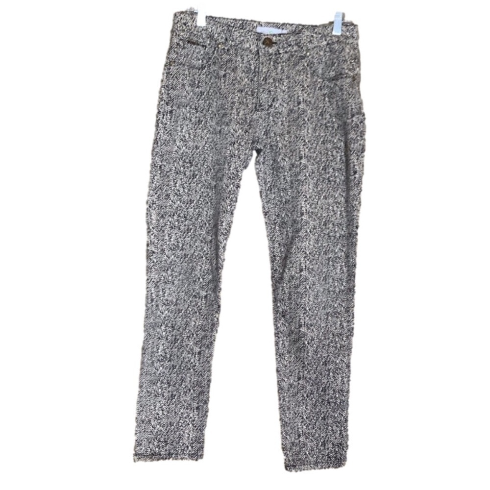 Beija Flor Audrey ankle jeans Black and cream print Size 8